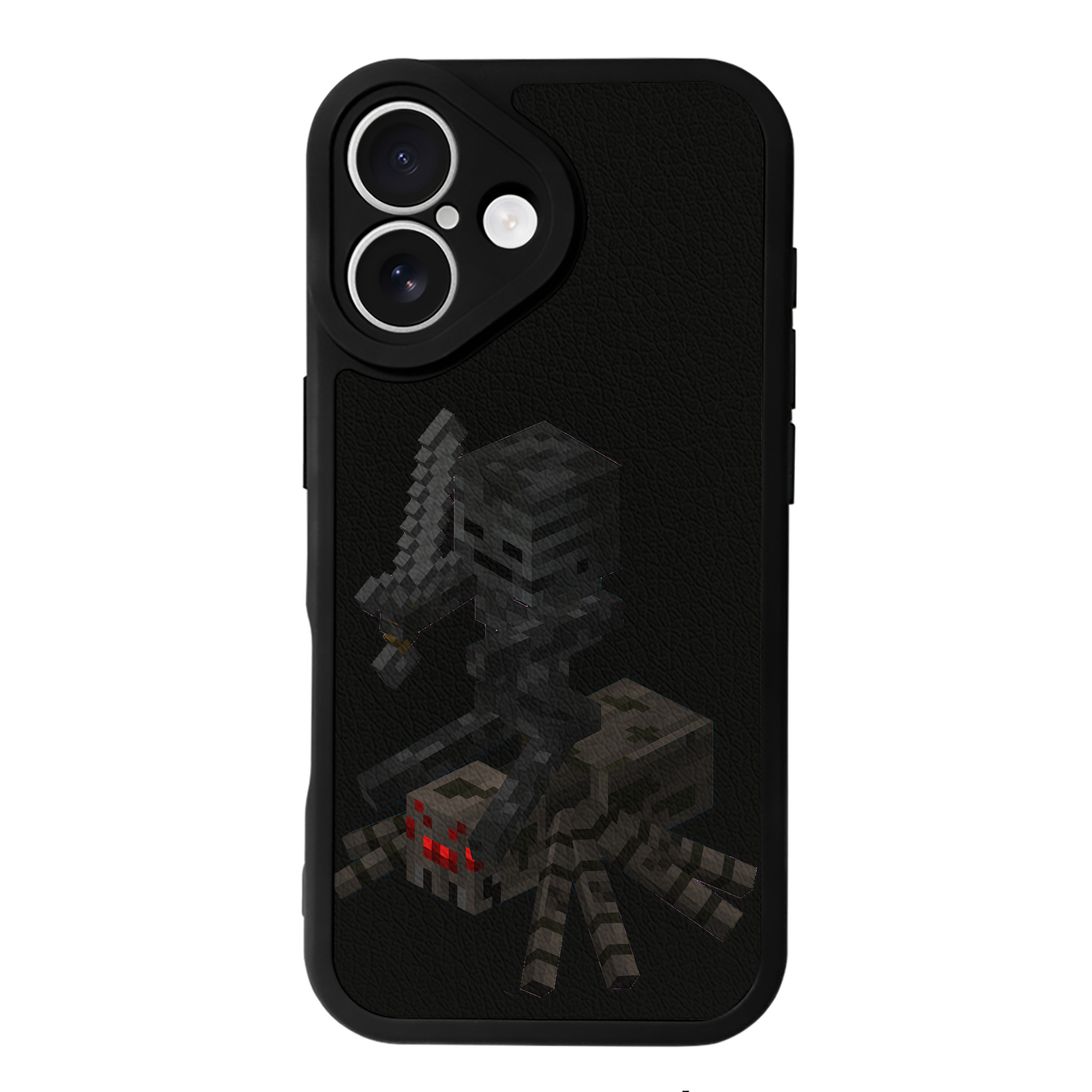 （画像用） マインクラフト ブロックの世界 Minecraft MC Block world 【iPhone 16シリーズ対応】シリコンスマホケース（レザー調） 材質：シリコン